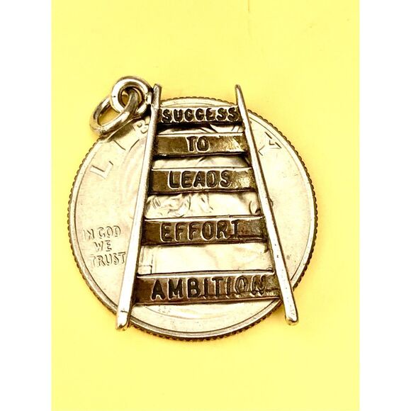 .925 Ladder for Success Sterling Silver Jewelry Charm #motivation - Picture 3 of 3